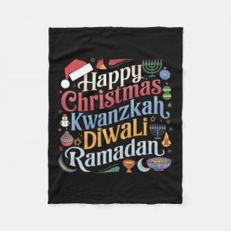 Kersthanukkah Kwanzaa Diwali Ramadan Fleece Deken