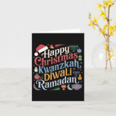 Kersthanukkah Kwanzaa Diwali Ramadan Kaart (Gele Bloem)