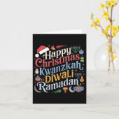Kersthanukkah Kwanzaa Diwali Ramadan Kaart (Gele Bloem)