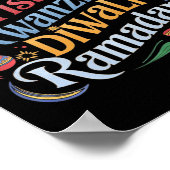 Kersthanukkah Kwanzaa Diwali Ramadan Poster (Hoek)