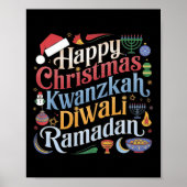 Kersthanukkah Kwanzaa Diwali Ramadan Poster (Voorkant)