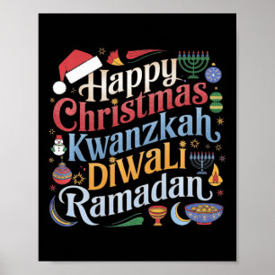 Kersthanukkah Kwanzaa Diwali Ramadan Poster