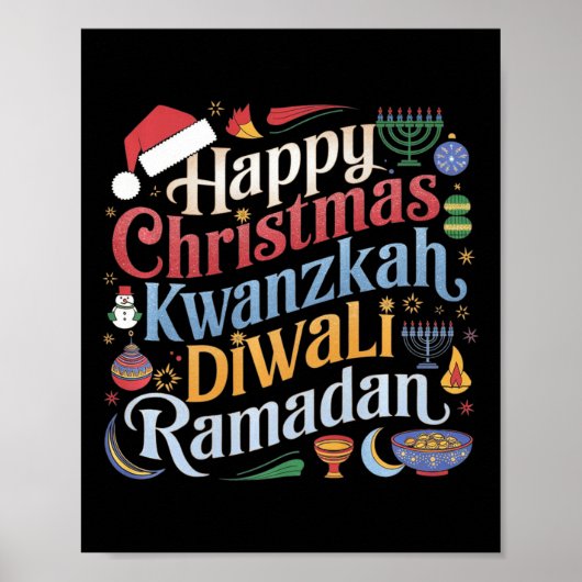 Kersthanukkah Kwanzaa Diwali Ramadan Poster (Voorkant)