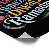 Kersthanukkah Kwanzaa Diwali Ramadan Poster (Hoek)