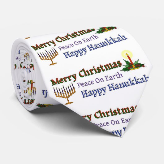 Kersthanukkah Stropdas (Opgerold)