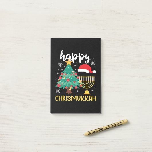 KerstHappy Chrismukkah Cool Holiday Gift Post-it® Notes (Op bureau)