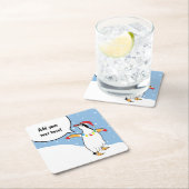 KerstHappy Penguin zegt: Kartonnen Onderzetters (Insitu)