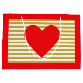 Kersthart en -strepen groot cadeauzakje (Achterkant)