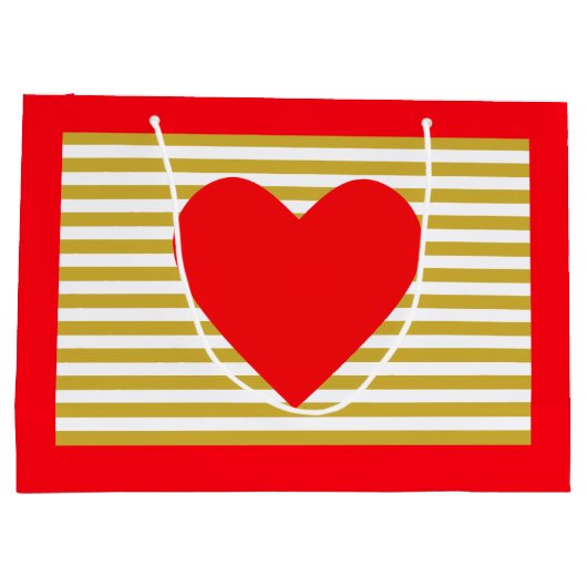 Kersthart en -strepen groot cadeauzakje (Achterkant)