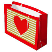 Kersthart en -strepen groot cadeauzakje (Achterkant Gekanteld)