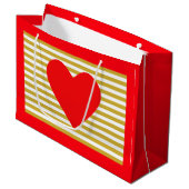 Kersthart en -strepen groot cadeauzakje (Voorkant Gekanteld)