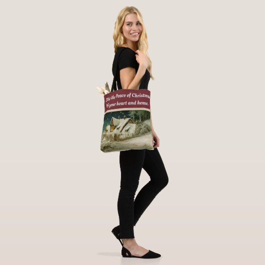 Kersthart en thuis tote bag (Op model)
