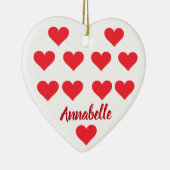 Kersthart gepersonaliseerde coole leuke smet keramisch ornament (Rechts)