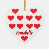 Kersthart gepersonaliseerde coole leuke smet keramisch ornament (Voorkant)