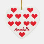 Kersthart gepersonaliseerde coole leuke smet keramisch ornament (Achterkant)