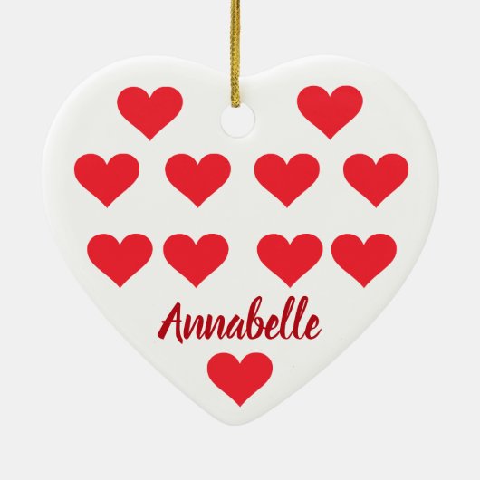 Kersthart gepersonaliseerde coole leuke smet keramisch ornament (Achterkant)