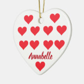 Kersthart gepersonaliseerde coole leuke smet keramisch ornament (Links)