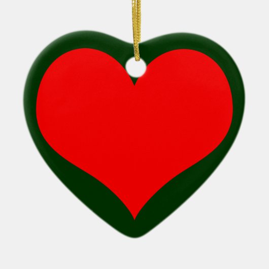 kersthart keramisch ornament (Voorkant)