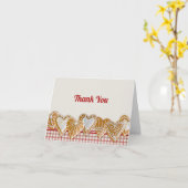 Kersthart Koekje | Geruit Dankjewel Kaart (Gele Bloem)