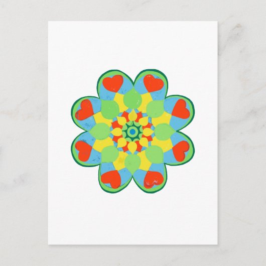 Kersthart Mandala Briefkaart (Voorkant)