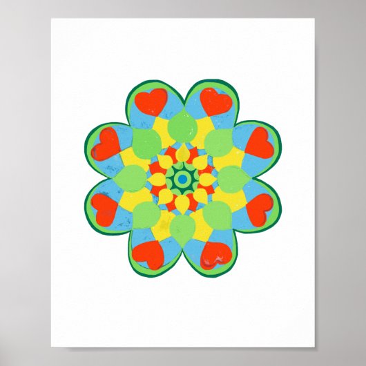 Kersthart Mandala Poster (Voorkant)