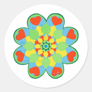 Kersthart Mandala Ronde Sticker