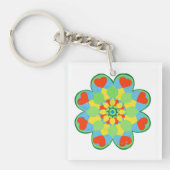 Kersthart Mandala Sleutelhanger (voorkant)