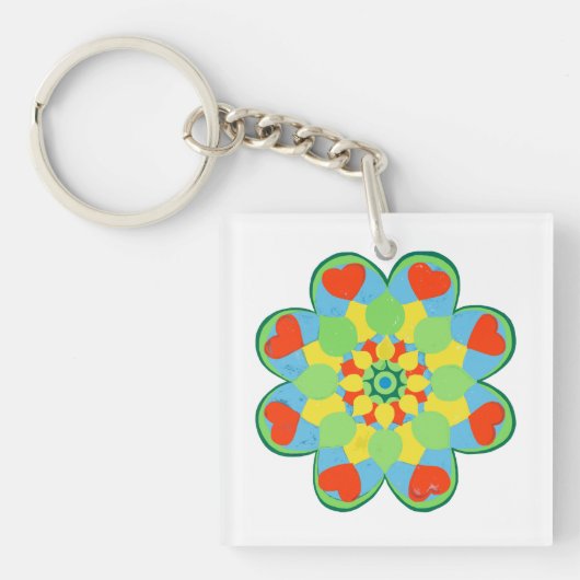 Kersthart Mandala Sleutelhanger (voorkant)