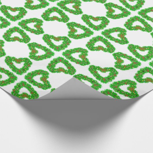 Kersthart Wreath Cadeaupapier (Hoek)