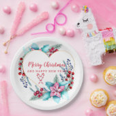 Kersthart Wreath Papieren Bordje (Feest)