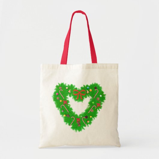 Kersthart Wreath Tote Bag (Voorkant)