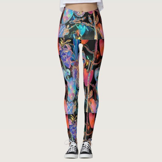 Kerstharten Leggings (Voorkant)