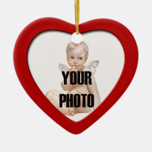 Kersthartfoto Lijst 2 Keramisch Ornament (Voorkant)