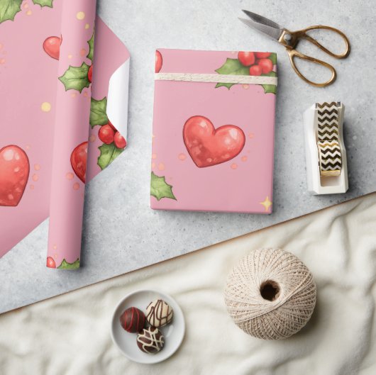Kersthartjes & Hulst Inpakpapier (Crafts)