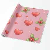 Kersthartjes & Hulst Inpakpapier (Uitgerold)