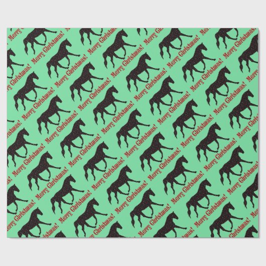 kersthartpaard cadeaupapier (Vlak)