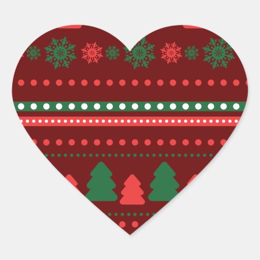 Kersthartticker Hart Sticker (Voorkant)