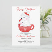 Kersthazen in een mok Baby shower Kaart (Staand voorkant)