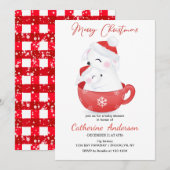 Kersthazen in een mok Baby shower Kaart (Voorkant / Achterkant)