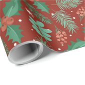 Kerstheilig en knelpunten naadloos patroon cadeaupapier (Rol Hoek)