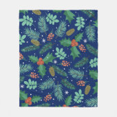 kerstheilig en pijnboomkegelpatroon vlies blaas fleece deken (Voorkant)