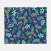 kerstheilig en pijnboomkegelpatroon vlies blaas fleece deken (Voorkant (Horizontaal))