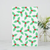 Kerstheilige bessen briefpapier (Staand voorkant)