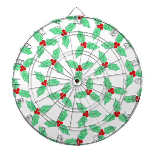 Kerstheilige bessen dartbord (Voorkant)