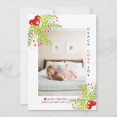 Kerstheilige bessen Vredesliefdesfeestdag Feestdagenkaart (Voorkant)