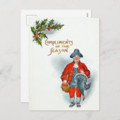 kerstheilige bladeren feestdagenkaart (Voorkant / Achterkant)
