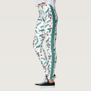 Kerstheilige en hertenpatroon leggings