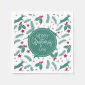 Kerstheilige en hertenpatroon servet (Voorkant)