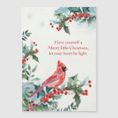 Kerstheilige rode kardinaal-magneetkaart (Voorkant)