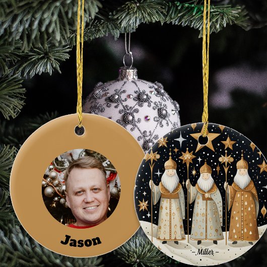 Kerstheiligen Aangepaste naam & foto Keramisch Ornament